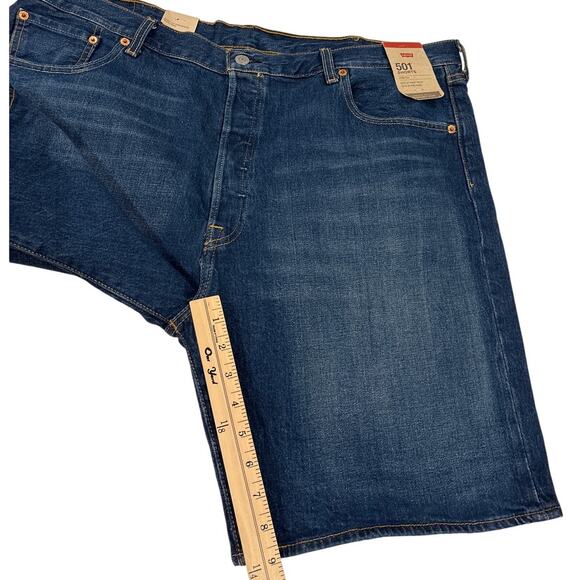 Levis 501 Jean Shorts 9” Mens Size 40 Blue Button Fly Original Fit Denim Stretch - Picture 9 of 10